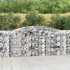 vidaXL Gabion Basket 2 Pcs Outdoor Arched Retaining Wall - Galvanized Iron, 157.5" x 19.7" x 39.4"/47.2" - 2 of 4