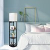 Floor lamp with Shelves, Smart RGB Shelf Floor Lamp with 2 USB Ports & 1 Power Outlet, Display for Bedroom,Living Room, and Office - Classic Black - 2 of 4