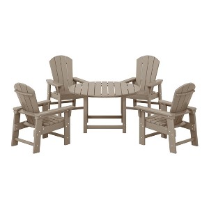 WestinTrends Malibu Kids 5-Piece HDPE Outdoor Patio Round Dining Table and Chairs Set - 1 of 4