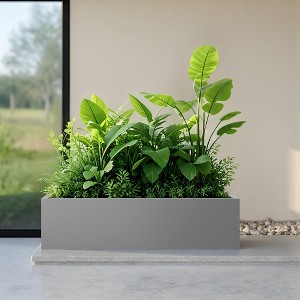 MAYEERTY Planter Box Iron Black Rectangle 36x9x9in - 1 of 4