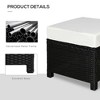 Resenkos Outdoor Footstool Footrest,20" Patio Wicker Ottoman, Multipurpose Outdoor PE Rattan Footrest, Black, Cream White - 3 of 4