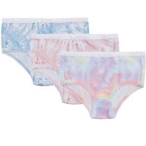 Memoi Girl's Printed Cotton Briefs 3 Pack - 1 of 2