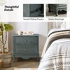 Set of 2 Galatea Traditional 24" Tall 2 - Drawer Nightstand with Two Drawers and Charging Station | KARAT HOME - 3 of 4