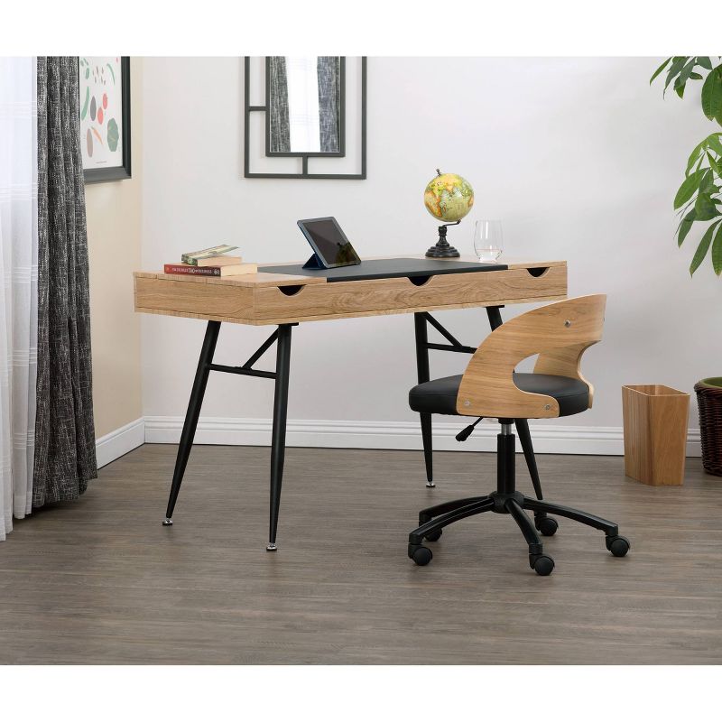 Nook Modern Office, Laptop and Writing Desk with Storage Compartments - Calico Designs, 3 of 16