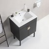 Osparple Modern Bathroom Vanity with Undermount Ceramic Sink Bathroom Cabinet with 2 Doors and Metal Legs - 2 of 4