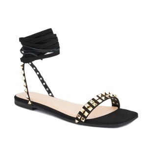 Fashion To Figure Women's Zena Strappy Flats - Wide Width - 1 of 4