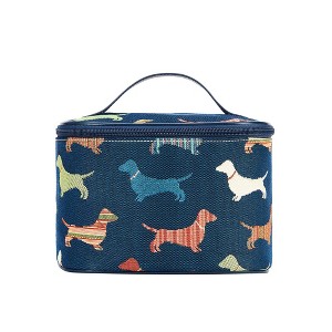 Signare USA Dachshund Dog Blue Toiletry Vanity Bag - 1 of 4