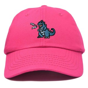 Dalix Giant Lizard Kaiju Embroidered Cotton Dad Hat Baseball Cap Adjustable Glow in the Dark Mens - 1 of 4