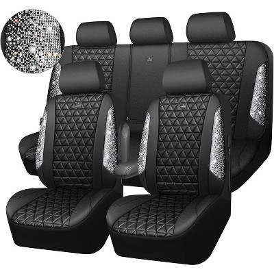 TruAIR Bling Car Seat Covers Full Set with Rhinestone Design