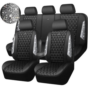 TruAIR Bling Car Seat Covers Full Set with Rhinestone Design - 1 of 4
