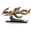 SPI Home Dozen Swimming Dolphins Brass Sculpture – Flowing Marine Art Accent, 20" Wide Ocean Display - 3 of 3