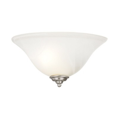 Brushed Nickel Wall Sconce with White Alabaster Glass