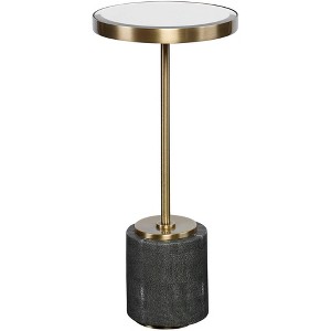 Uttermost Modern Glam Brushed Brass Round Accent Table 11 3/4" Wide Gold Mirror Tabletop for Living Room Bedroom Bedside Entryway - 1 of 1