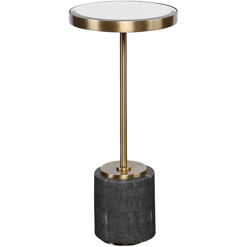 Uttermost Modern Glam Brushed Brass Round Accent Table 11 3/4" Wide Gold Mirror Tabletop for Living Room Bedroom Bedside Entryway, 1 of 2