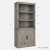 70" Farmhouse Bookshelf - 5-Tier Storage Cabinet with Doors for Living Room/Office/Bedroom - 2 of 4