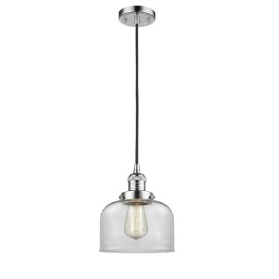 Bell - 1 Light Cord Hung Mini Pendant In Industrial Style-10 Inches Tall and 8 Inches Wide
