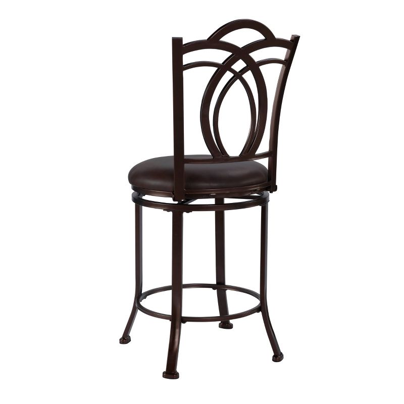 Colton Decorative Back Metal and Faux Leather Swivel Seat Counter Height Barstool - Linon, 5 of 9