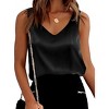 Ekouaer Womens Silk Satin Tank Tops V Neck Casual Cami Sleeveless Camisole Blouses Summer Basic Tank Shirt - 2 of 4