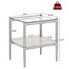 Set of 2 Rectangle End Table, Modern Table Tempered Glass Tabletop with MDF layer, Coffee Table Sets Glass-Cuddlewood - 4 of 4