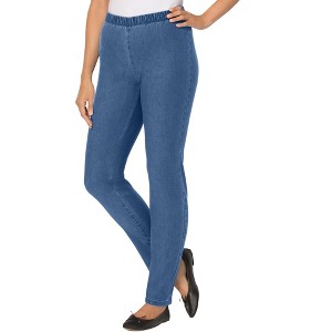 Woman Within Plus Size Petite Fineline Denim Jegging - 1 of 4