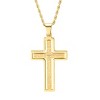 Steeltime Men's 18k gold plated stainless steel our father prayer spinner cross pendant with simulated leather Lords Prayer Wallet - 3 of 4