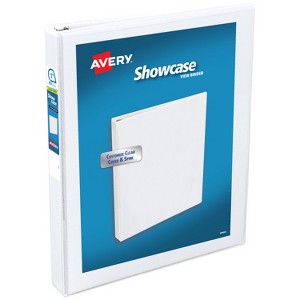 Avery Economy Clear View 3 Ring Binders, 1 Inch Slant Rings, 4-Pack of White Binders (22343) - 1 of 4