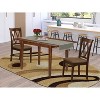 HomeStock 3-Piece Mahogany Finish Rectangular Solid Wood Top With Butterfly Leaf Dining Table Set - 2 of 4