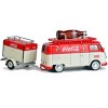 1960 Volkswagen T1 Kombi Van with Trailer Red and Cream "Coca Cola" 1/43 Diecast Model Car by Motorcity Classics - 2 of 4