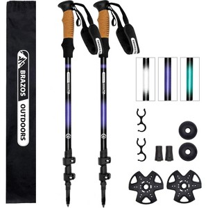 Brazos Trekking Poles for Hiking | Collapsible Walking Stick | 24 to 54 (Pair of 2) 9.7oz Ultra-Light Aluminum with Cork Grip | Hiking in All Terrains - 1 of 3