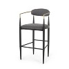 Grungis Polyester Bar Stools Set of 2,Upholstered Counter Stools with Backs and Iron Legs,Kitchen Chair for Kitchen Island - 4 of 4