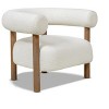 Jennifer Taylor Home Fuji 37" Mid Century Modern Barrel Accent Arm Chair, Ivory White Boucle - 2 of 4