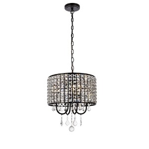 Elegant Lighting Elise 14 inch pendant in black - 1 of 4