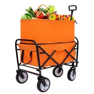 Minimeetall Multi-use Bag,Collapsible Foldable Wagon Cart Beach Wagon Heavy Duty Utility Cart Utility Wagon Grocery Cart 3pcs plastic Liner bag /Cover - 1 of 4