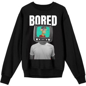 Bored of Directors Half TV Half Body Bored Men's Black Crew Neck Sweatshirt - 1 of 3