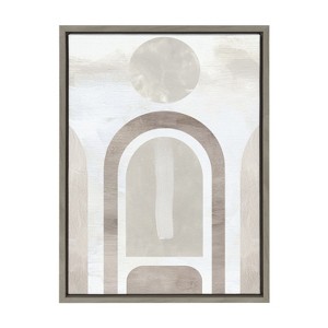 Kate and Laurel Sylvie Sahara Gray Framed Canvas by Alexander Ginzburg, 18x24, Gray - 1 of 4