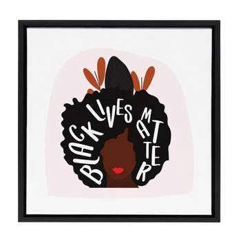 22" x 22" Sylvie Black Lives Matter Framed Wall Canvas by Oris Eddu Black - Kate & Laurel All Things Decor