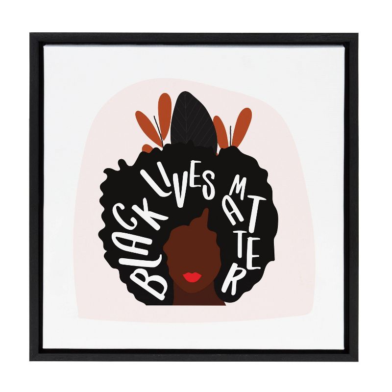 22&#34; x 22&#34; Sylvie Black Lives Matter Framed Wall Canvas by Oris Eddu Black - Kate &#38; Laurel All Things Decor, 1 of 8