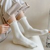 Anna-Kaci 3 Pairs Mid-Crew Cable Knit Socks with Ruffle Cuffs Soft Stretchy Vintage-Inspired Design - 2 of 4
