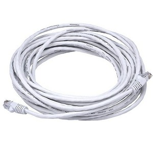 Monoprice Cat5e Ethernet Patch Cable - 25 Feet - White | Network Internet Cord - RJ45, Stranded, 350Mhz, UTP, Pure Bare Copper Wire, 24AWG - 1 of 4