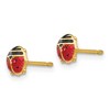 Black Bow Jewelry Kids 5mm Red Ladybug Post Earrings in 14k Yellow Gold and Enamel - 2 of 4