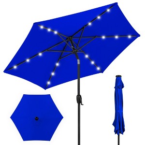 Best Choice Products 7.5ft Outdoor Solar Patio Umbrella for Deck, Pool w/ Tilt, Crank, LED Lights - 1 of 4