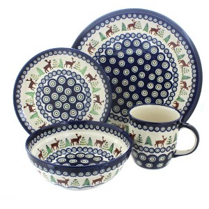Blue Rose Polish Pottery Zaklady Dinnerware (4 PC) - 1 of 2
