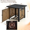 Tangkula 28 Inch Outdoor Square Fire Pit Table 50,000 BTU Propane Gas Fire Table w/ Fire Glasses & PVC Protective Cover - 4 of 4