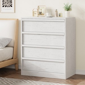 Garvee 4 Drawer Dresser for Bedroom, White Nightstand 4 Chest of Drawers with Large Storage, Small Bedside Table for Living Room, Nursery, Entryway - 1 of 4