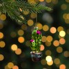 Northlight 4.75" Green and Pink Potted Cactus Glass Christmas Ornament - 2 of 4