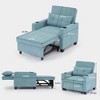 NicBex 3-in-1 Convertible Sleeper Chair,Tech Cloth Folding Sofa Bed with USB Ports,Comfortable Couches with 4 Side Pockets for Living Room,Green - 3 of 4