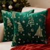 Christmas Velvet Pillow Covers Set of 2,Christmas Pillowcases, Xmas Tree Gold Brozing Cushion Cases,Winter Holiday Home Decoration - 2 of 4
