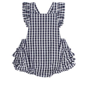 RuffleButts Baby Girls Flutter Overall Romper - 1 of 4