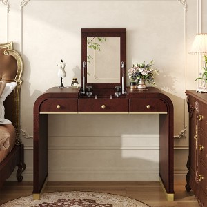 3-in-1 Classic Vanity Desk Dressing Table Makeup Vanity Table with Flip  Mirror, 2 Drawers & Hidden Storage for Bedroom, Espresso - ModernLuxe