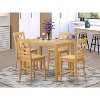 HomeStock 5-Pc Natural Oak Finish Solid Wood Top - Dining Room Set - Seats 4 - 2 of 4